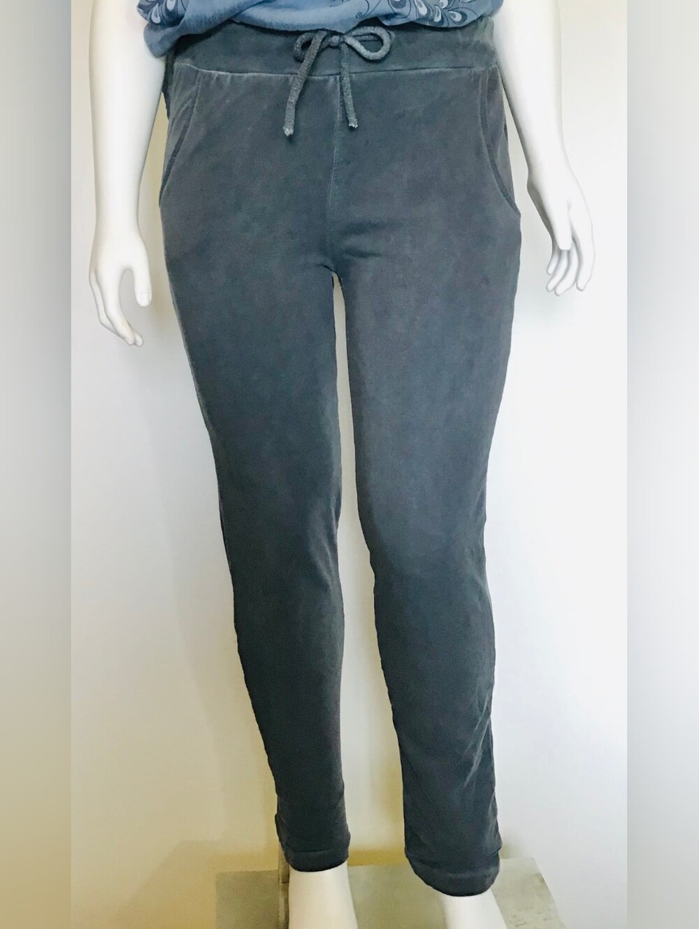Bella Amore Slate Gray 100% Cotton Lounge Joggers - Size Medium